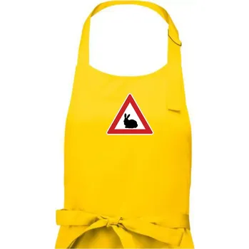 Kuchyňská zástěra Dopravní značka - Králík - Dámská zástěra na vaření - Univerzální velikost ( Žlutá )