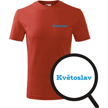 Chlapecké tričko Červené dětské tričko Květoslav - dětské tričko se jménem - barva červená - velikost 6let