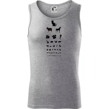 Oční test zvířatka - Tílko pánské Core - S ( Tmavě šedý melír )