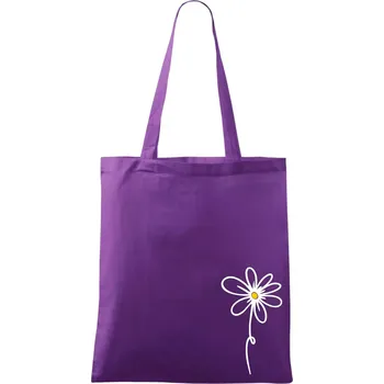 Kopretina - dole na výšku - Taška bavlněná - 42 x 38 cm ( Fialová )