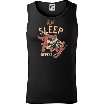 Eat Sleep Fly Repeat letadlo - Tílko pánské Core - L ( Černá )