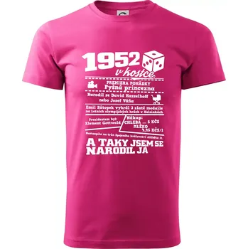 Pánská móda 1952 v kostce - Klasické pánské triko vyšší gramáže - XL ( Purpurová )