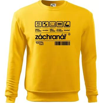 Pánská mikina Čárový kód záchranář - Mikina Essential pánská - M ( Žlutá )