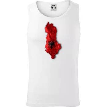 Mapa Albánie reliéf hor - Tílko pánské Core - XL ( Bílá )