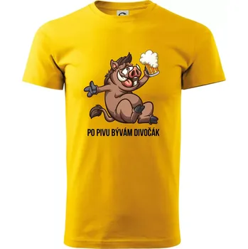 Po pivu bývám divočák - Triko extra velké (5-8XL) - 7XL ( Žlutá )