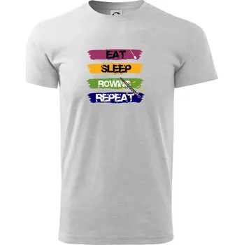 Pánské tričko Eat sleep rowing repeat barevné - Triko extra velké (5-8XL) - 6XL ( Světlešedý Melír )
