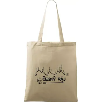 Nákupní taška Profil kopce - Český ráj - Taška bavlněná - 42 x 38 cm ( Naturální )