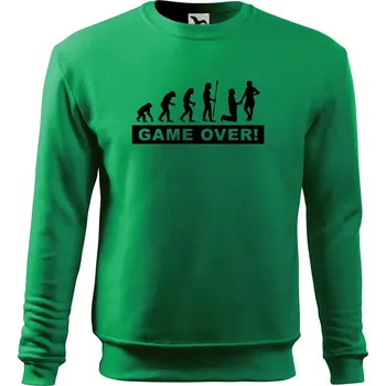 Pánská mikina Game over evoluce - Mikina Essential pánská - M ( Středně zelená )