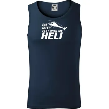 Pánské termoprádlo Eat Sleep Play With My Heli - Tílko pánské Core - L ( Námořní modrá (velmi tmavá - téměř černá) )