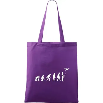 Dron evoluce - Taška bavlněná - 42 x 38 cm ( Fialová )