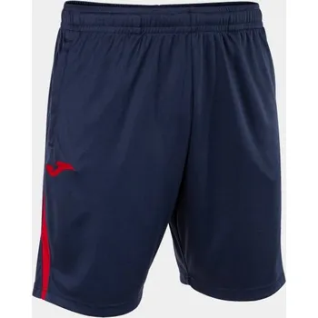 Chlapecké oblečení Pánské/Chlapecké fotbalové šortky JOMA CHAMPIONSHIP VII BERMUDA NAVY RED Velikost: 12 (2XS), Barva: NAVY-RED