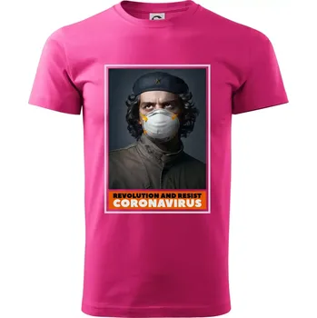 Corona Revolution and resist - Klasické pánské triko vyšší gramáže - S ( Purpurová )