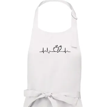 Kuchyňská zástěra EKG zelenina - Dámská zástěra na vaření - Univerzální velikost ( Bílá )