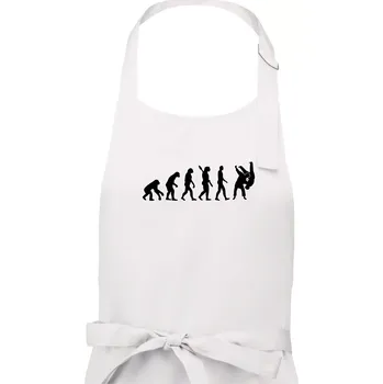 Kuchyňská zástěra Judo Evoluce boj - Dámská zástěra na vaření - Univerzální velikost ( Bílá )