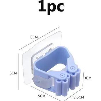 Věšák Držák mopu bez vrtání na stěnu | věšák, organizér - Modrá 1 ks