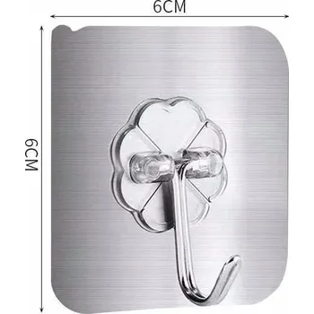 Držák na ručník Nalepovací háček bez vrtání na ručníky | koupelnový háček, lepící háček - Stříbro