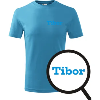 Tyrkysové dětské tričko Tibor - dětské tričko se jménem - barva tyrkysová - velikost 4roky