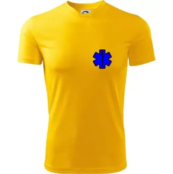 Chlapecké tričko Rescue - Hvězda na prsu + nápis na zádech - Dětské triko sportovní (dresovina) - 122 cm/6 let ( Žlutá )