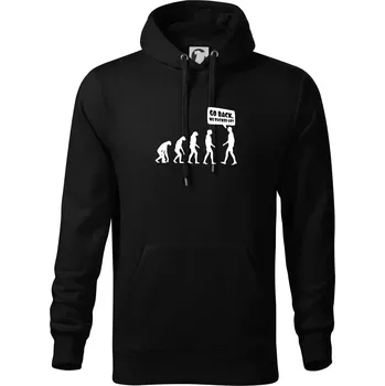Pánská mikina Evoluce Go back - Mikina pánská Cape s kapucí - 4XL ( Černá )