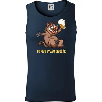 Po pivu bývám divočák - Tílko pánské Core - 2XL ( Námořní modrá (velmi tmavá - téměř černá) )