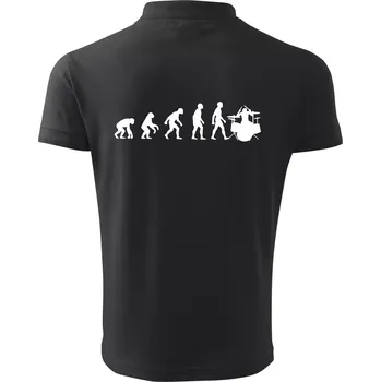 Pánská košile Evoluce bubeník - Polokošile pánská Pique Polo 203 - 4XL ( Dřevěné uhlí )