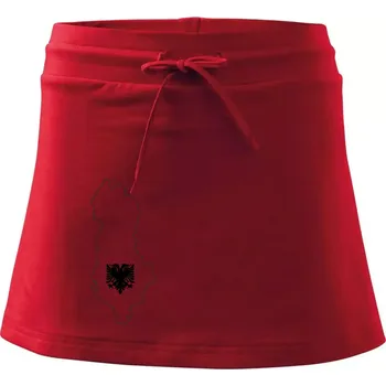 Dámská sukně Albánie obrys mapa - Sportovní sukně - two in one - XS ( Červená )