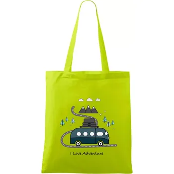 Cesta přírodou I love Adventure - Taška bavlněná - 42 x 38 cm ( Limetková )