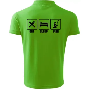 Pánská košile Rybaření - Eat sleep Fish - Polokošile pánská Pique Polo 203 - 4XL ( Apple Green )