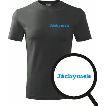 Pánská móda Grafitové tričko Jáchymek - tričko se jménem - barva antracit - velikost S