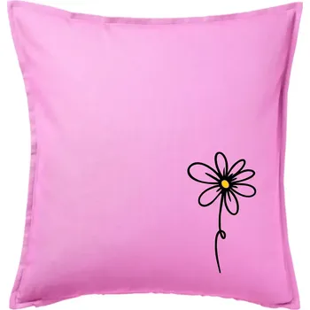 Polštář Kopretina - dole na výšku - Polštář 50x50 - 50x50 - Pouze potah ( Růžová )