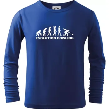 Chlapecké tričko Evoluce bowling - Triko dětské Long Sleeve - 122 cm/6 let ( Královská modrá )