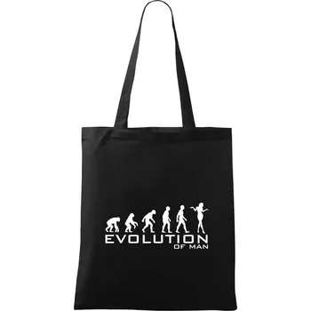 Evoluce muže - Taška bavlněná - 42 x 38 cm ( Černá )