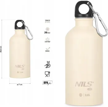 Láhev Ocelová láhev na vodu 550 ml béžová outdoor termální kompaktní