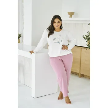 Dámské pyžamo Pyžamo Taro Monica 3470 délka/r 2XL-4XL Z25/26 dámské krém 4XL