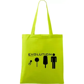 Evoluce ženy - Taška bavlněná - 42 x 38 cm ( Limetková )
