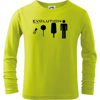 Dětská móda Evoluce ženy - Triko dětské Long Sleeve - 104-110cm / 3-4 roky ( Limetková )