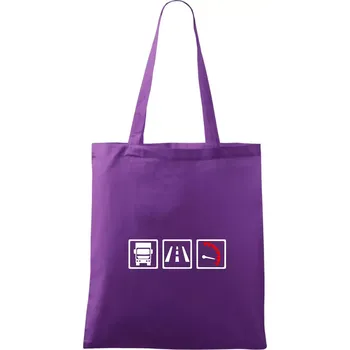 Kamion trio - Taška bavlněná - 42 x 38 cm ( Fialová )