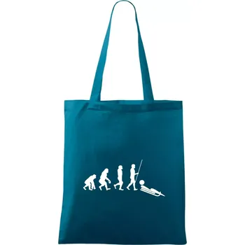 Evoluce jízdy na bobu - Taška bavlněná - 42 x 38 cm ( Petrolejová )