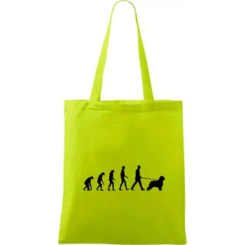 Evoluce pes Briard - Taška bavlněná - 42 x 38 cm ( Limetková )