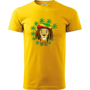 Rasta Lion - Triko extra velké (5-8XL) - 8XL ( Žlutá )