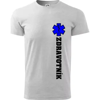 Hvězda života - zdravotník - Triko extra velké (5-8XL) - 8XL ( Světlešedý Melír )