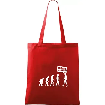 Nákupní taška Evoluce Go back - Taška bavlněná - 42 x 38 cm ( Červená )