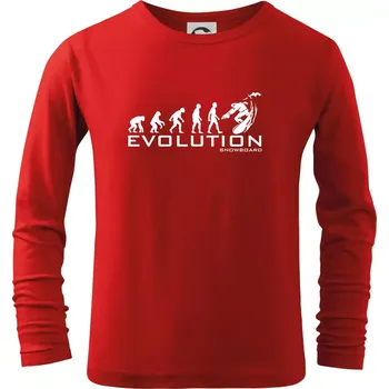 Chlapecké tričko Evoluce snowboardu - Triko dětské Long Sleeve - 122 cm/6 let ( Červená )