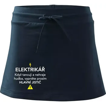 Dámská sukně Elektrikář - hlavní jistič - Sportovní sukně - two in one - M ( Námořní modrá (velmi tmavá - téměř černá) )