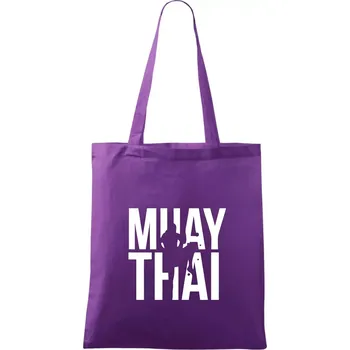 Nápis Muay Thai - Taška bavlněná - 42 x 38 cm ( Fialová )