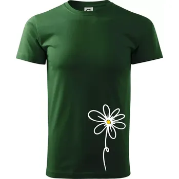 Kopretina - dole na výšku - Triko extra velké (5-8XL) - 8XL ( Lahvově zelená )