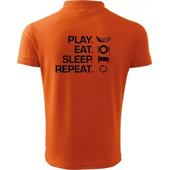 Pánská košile Play Eat Sleep Repeat florbal - Polokošile pánská Pique Polo 203 - XL ( Oranžová )