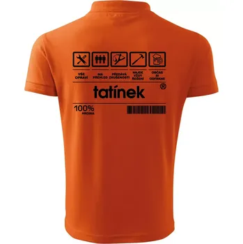 Pánská košile Čárový kód Tatínek - Polokošile pánská Pique Polo 203 - 5XL ( Oranžová )
