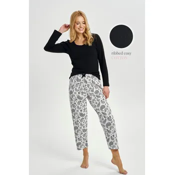 Dámské pyžamo 3454 DÁMSKÉ DLOUHÉ PYŽAMO AIDA M-XL černá XL