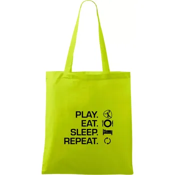 Play Eat Sleep Repeat házená - Taška bavlněná - 42 x 38 cm ( Limetková )